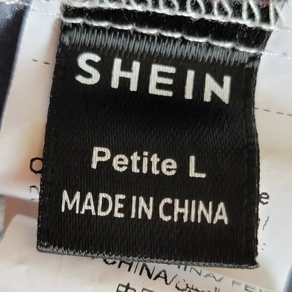 SHEIN Wrap Skort Women’s Size Petite L Blue and White With Side Tie - Picture 4 of 6